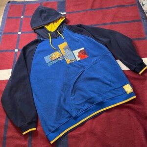 Platinum Fubu Vtg Y2K Hoodie Fat Albert Junkyard Gang blue fleece drawstring XXL